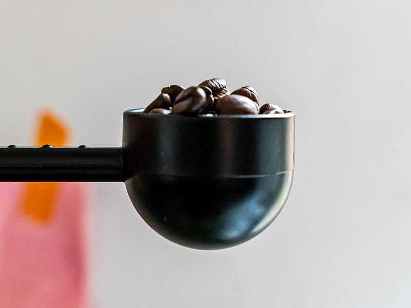 coffee, beans, macro, scoop, HD wallpaper