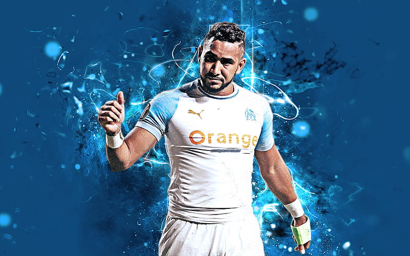 Dimitri Payet, french footballers, Olympique Marseille FC, soccer, Ligue 1, Payet, football, neon lights, HD wallpaper