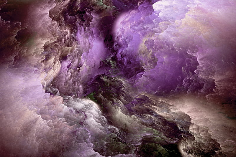Purple White Clouds, purple, white, clouds, artist, digital-art, HD wallpaper