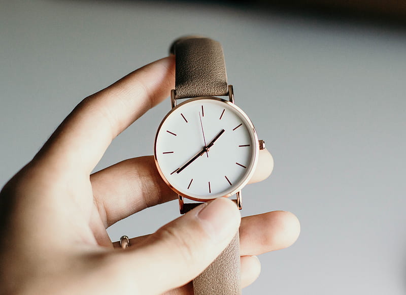 person holding analog watch, HD wallpaper