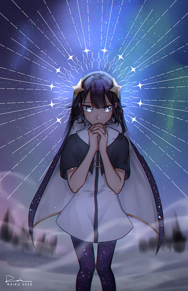 girl, prayer, anime, art, HD phone wallpaper