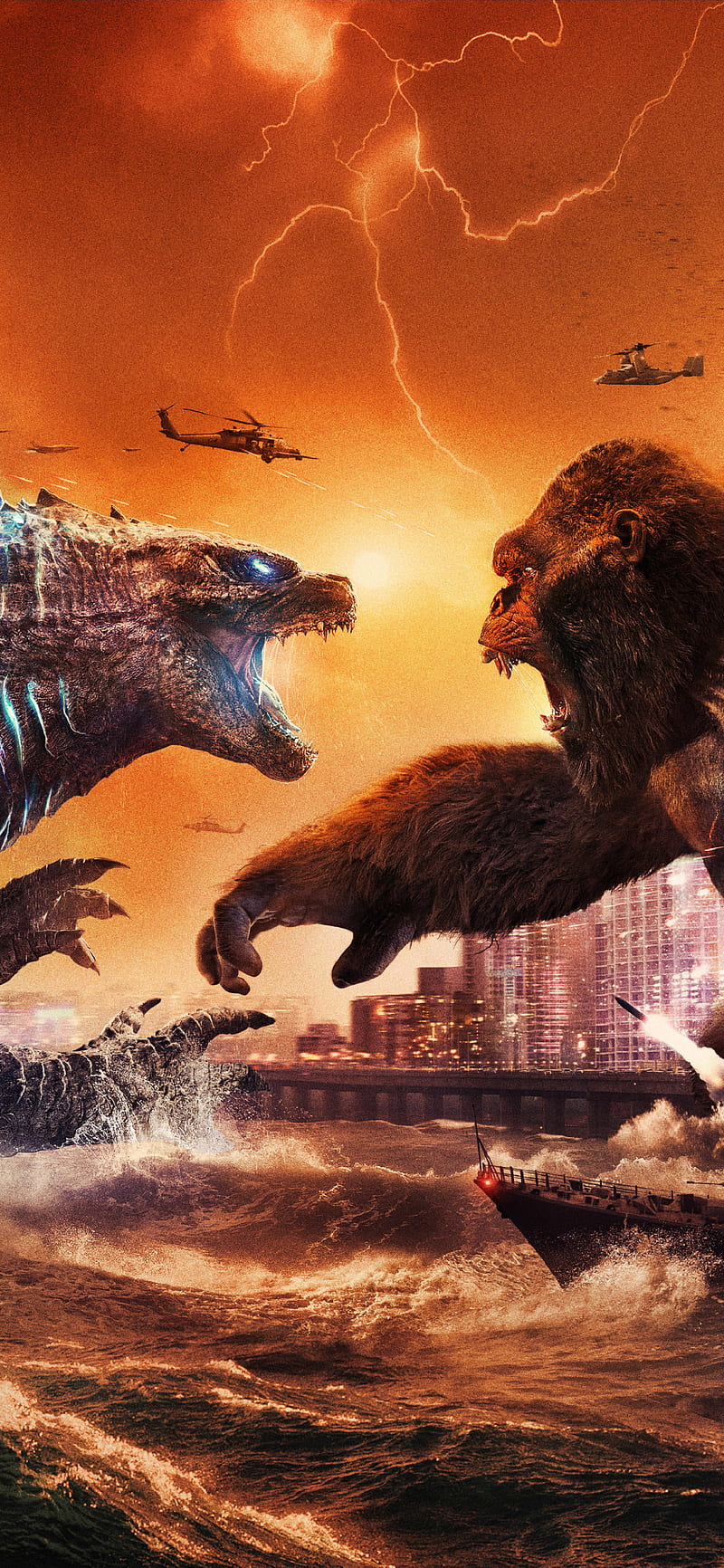Godzilla VS Kong, godzilla, king kong, HD phone wallpaper