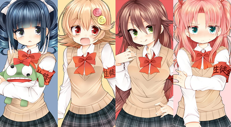 student council, kawaii, gender bender, skirt, manga, himegoto, school uniform, HD wallpaper
