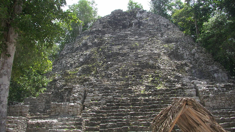 Mayan Ruins @ Coba, cancun, mexico, mayan, ruins, coba, church pyramid, HD wallpaper