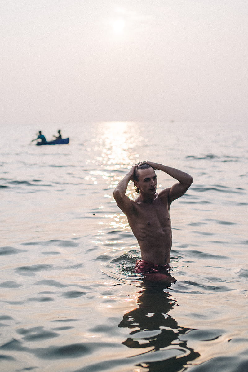 Topless Man in Body of Water, HD phone wallpaper Topless Man in Body of Water, HD phone wallpaper