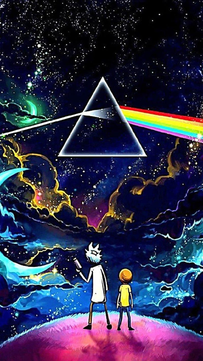 Trippy Kit, rick and morty, galaxy, pink floyd, HD phone wallpaper