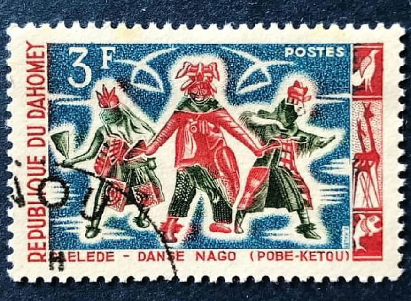 Dahomey Stamp, dancers, philately, Stamps, Dahomey, ephemera, HD wallpaper