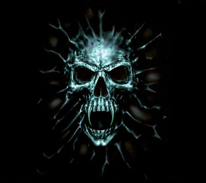 Evil Skull, bones, cool, emo, gothic, new, noeon, vampire, HD