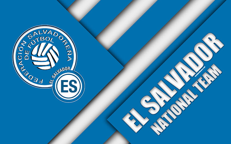 El Salvador national football team material design, emblem, North America,  blue white abstraction, HD wallpaper | Peakpx