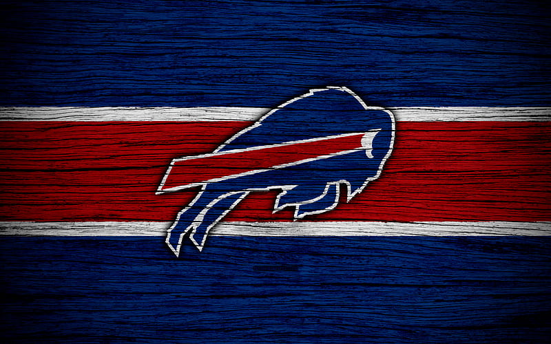 Buffalo Bills, NFL wooden texture, american football, logo, emblem, Buffalo, New York, USA, National Football League, American Conference, HD wallpaper