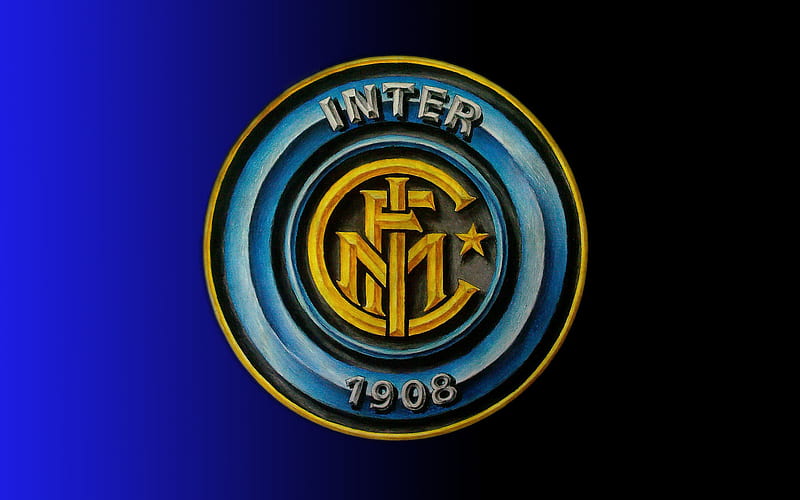 Internazionale FC, fan art, drawing logo, Serie A, football, Italian football club, soccer, Inter Milan FC, Milan, Italy, HD wallpaper