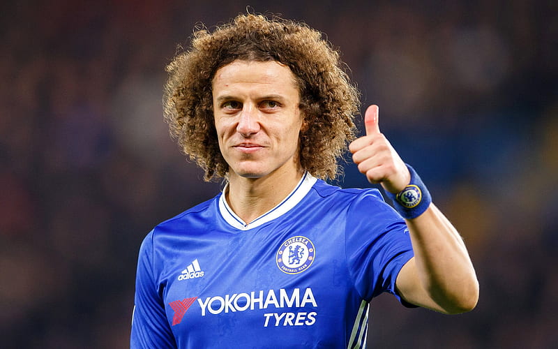 David Luiz, Chelsea, thumbs up, footballers, Chelsea FC, Premier League, soccer, HD wallpaper
