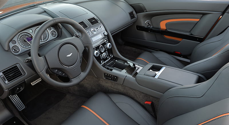 2015 Aston Martin V12 Vantage S Roadster (Madagascar Orange) - Interior Detail, HD wallpaper