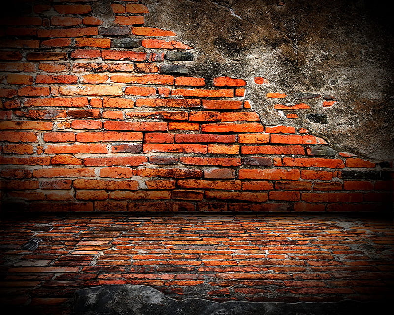 Brick Wall, brick, grunge, old, wall, HD wallpaper