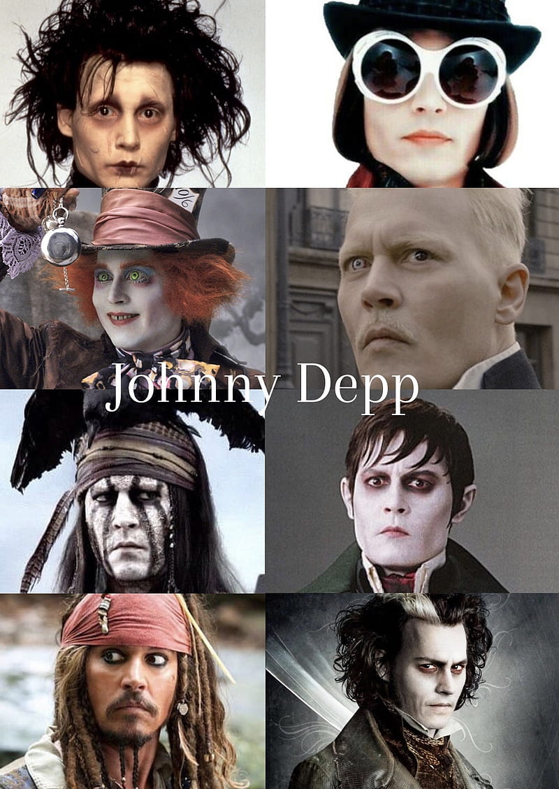 Johnny Depp, grindelwald, sweeney, el sombrero, barnabas collins, edward, willy wonka, toro, jack sparrow, HD phone wallpaper