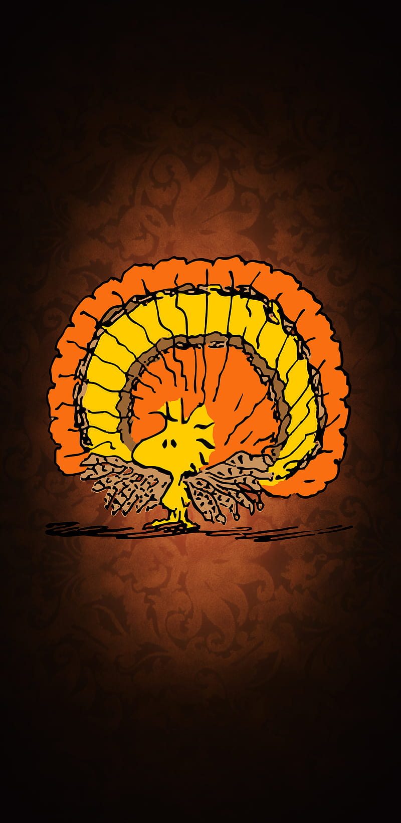 Birdie Thanksgiving, cartoon, charlie brown, fall, fun, peanuts, snoopy, thanksgiving, turkey, woodstock, wraith, wraitude, HD phone wallpaper