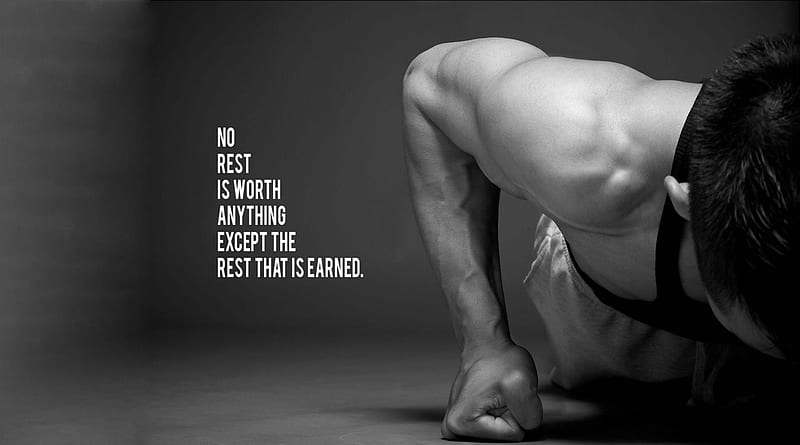 No Rest, rest, no, life, worth, muscle, lift, man, earning, gym, attitude, quote, strong, HD wallpaper