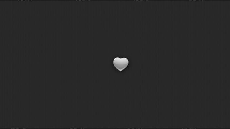 White Heart Shape In Black Background Black Background, HD wallpaper