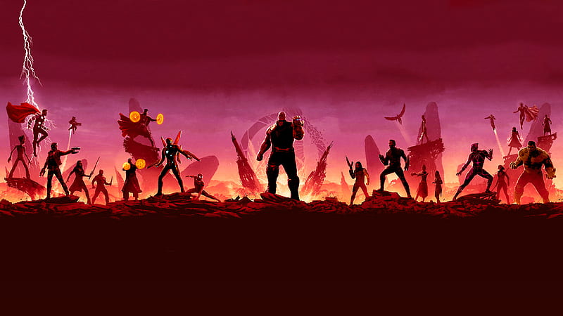 Avengers Infinity War Minimal Art, avengers-infinity-war, avengers, superheroes, minimalism, minimalist, HD wallpaper