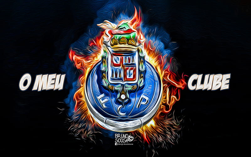 Porto FC, fan art, logo, Primeira Liga, soccer, Portugal, Bruno Sousa, Porto, Portuguese football club, FC Porto, HD wallpaper