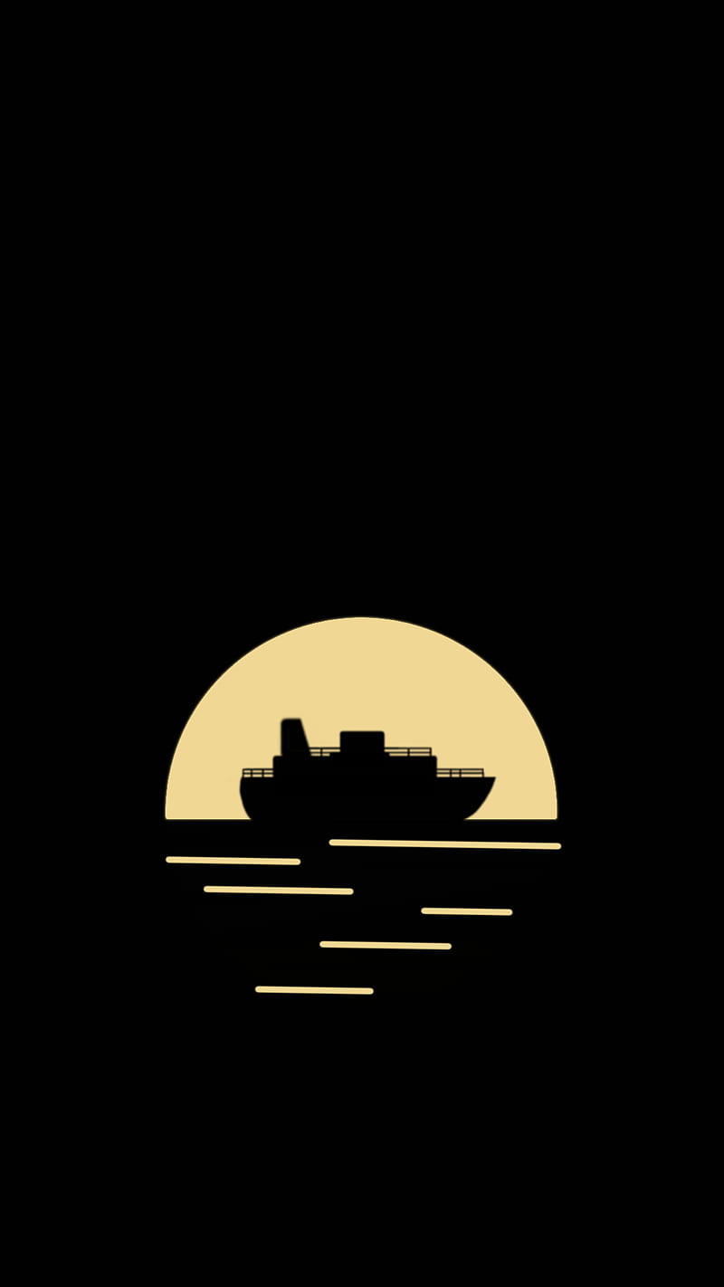 Marinelife, boat, ships, sunset, vector, vector drawing, vector ship, HD phone wallpaper