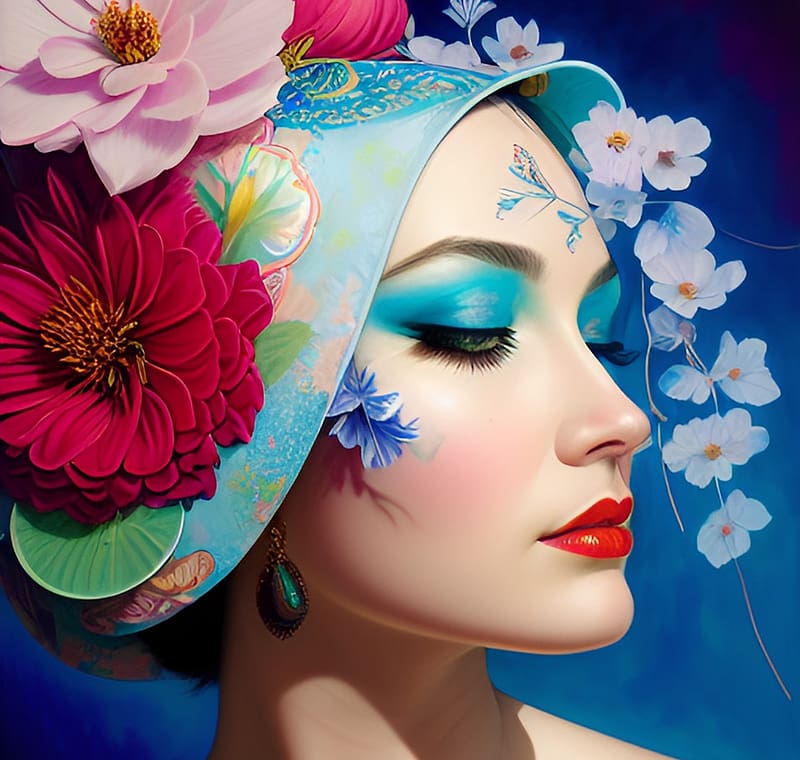 Woman in a hat, Hat, AI, Art, Beauty, Macro, Lady, HD wallpaper | Peakpx