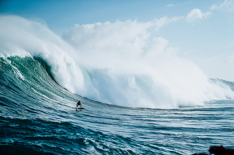 Person riding on surfboard with waves behind, HD wallpaper | Peakpx