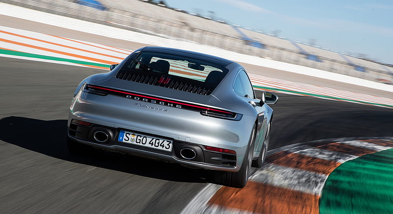 2020 Porsche 911 4S (Color: Agate Grey Metallic) - Rear , car, HD wallpaper