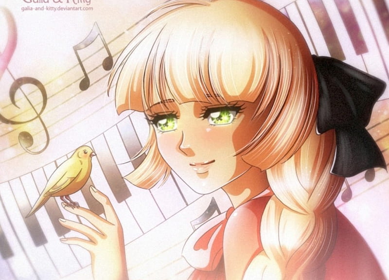 :), cute, bird, girl, anime, HD wallpaper :), cute, bird, girl, anime, HD wallpaper