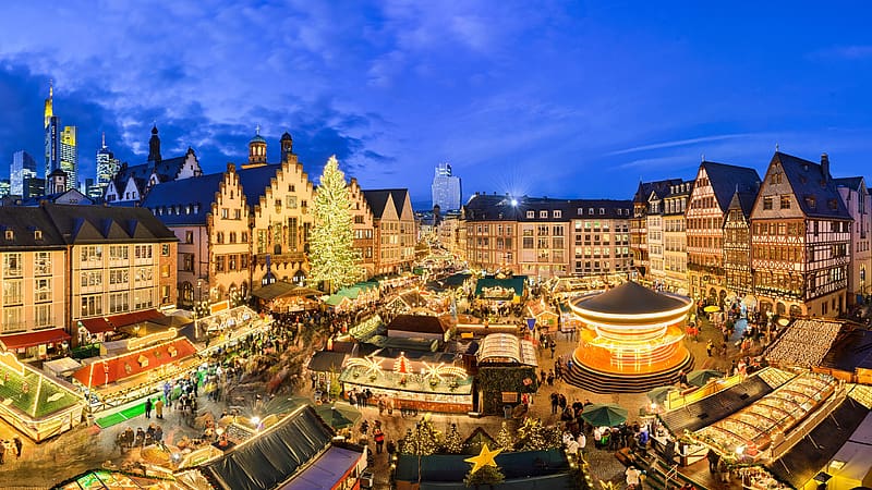 Christmas Market Frankfurt am Main Hesse Bing, HD wallpaper