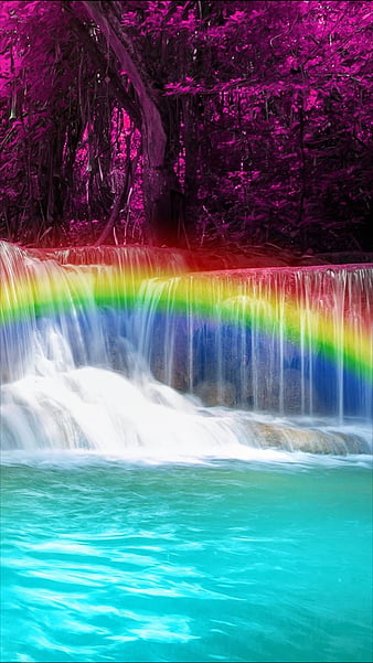 Glitter falling, beauty, colorful, pretty, rainbow, HD phone