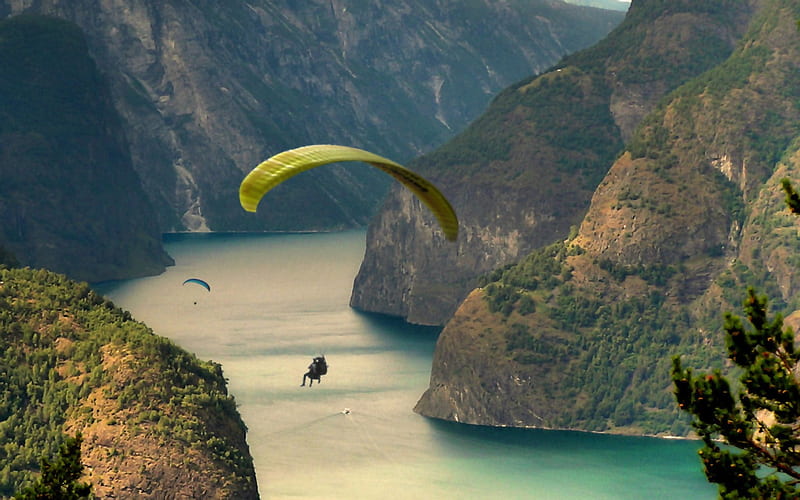 canyon parachute sport-Life is the challenge, HD wallpaper