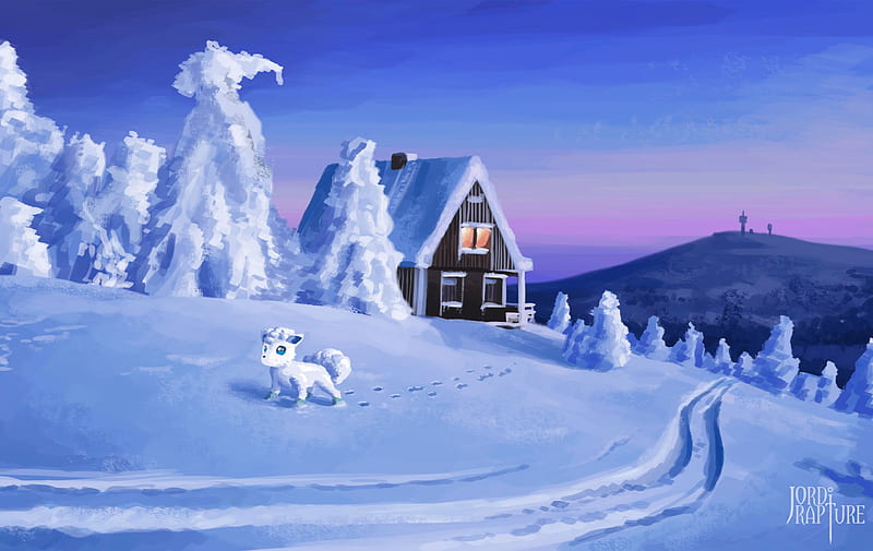 Pokemon Winter, snow, HD wallpaper