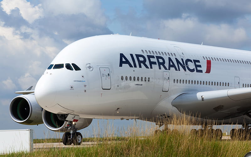 Airbus A380 passenger airplane, airfreight, Air France, modern avilainers, HD wallpaper