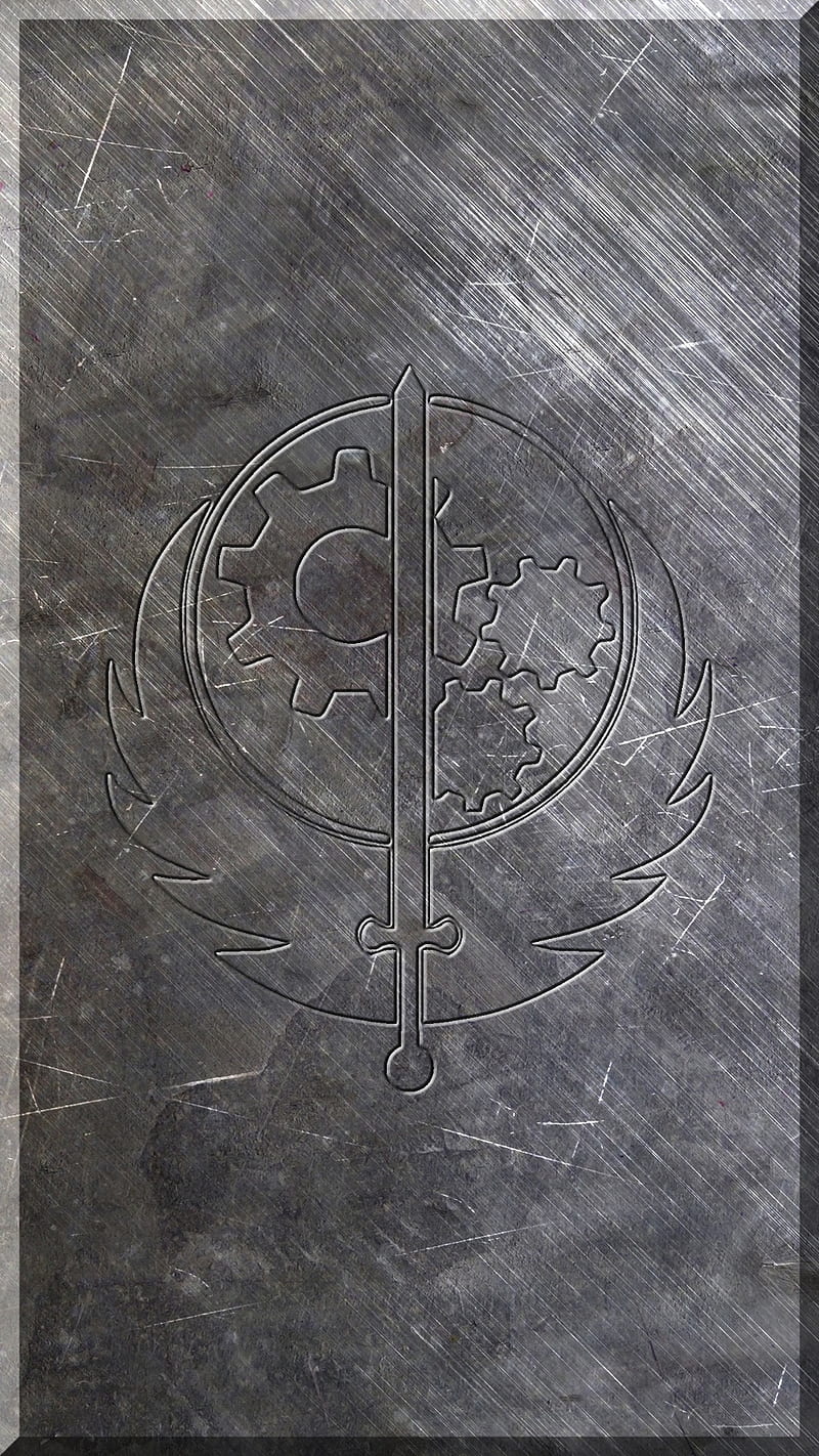 BoS Metal Logo, brotherhood of steel, fallout, fallout 3, fallout 4, HD phone wallpaper