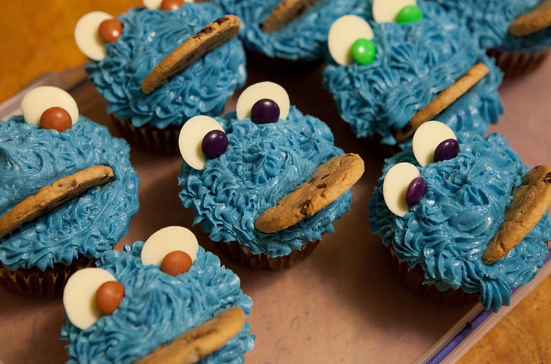 Cookie monster, biscuit, cookie, sweets, food, HD wallpaper