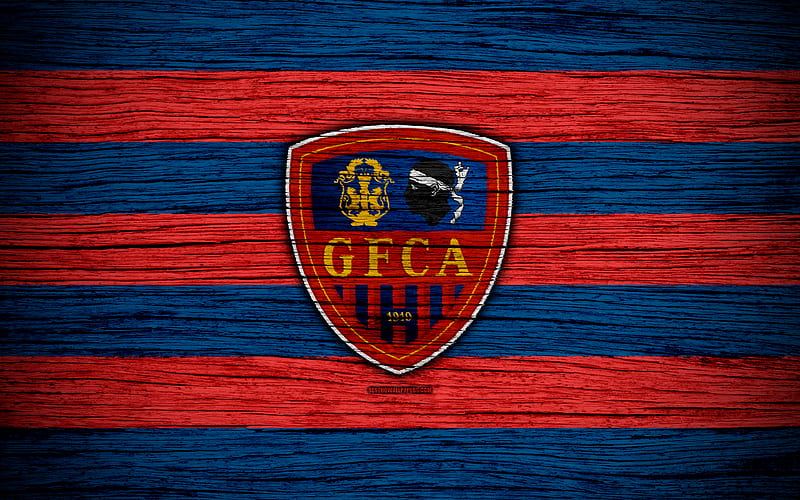 Gazelec Ajaccio FC Ligue 2, football, wooden texture, France, Gazelec Ajaccio, soccer, football club, Liga 2, FC Gazelec Ajaccio, HD wallpaper