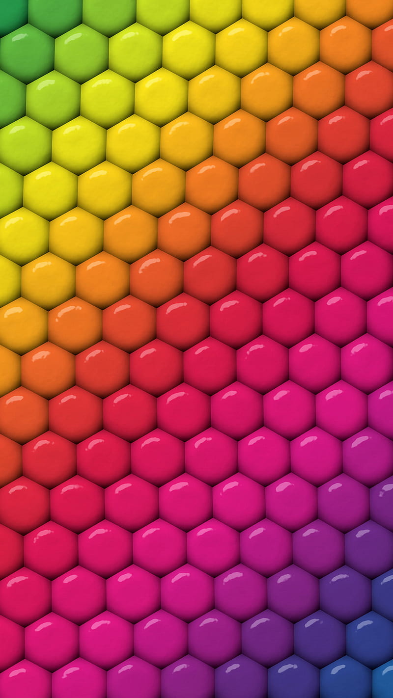 Rainbow, background, colors, hexagons, reptile skin, HD phone wallpaper