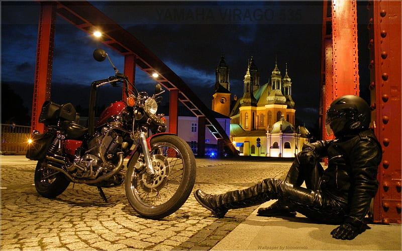 Yamaha Virago XV535, poznan, 535, yamaha, biker, motorcyclist, moto, motorcycles, virago, chopper, HD wallpaper