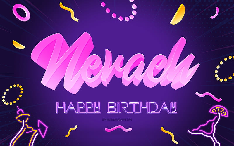Happy Birtay Nevaeh Purple Party Background, Nevaeh, creative art, Happy Nevaeh birtay, Nevaeh name, Nevaeh Birtay, Birtay Party Background, HD wallpaper