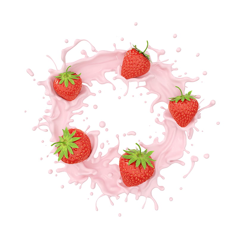 artwork, food, fruit, strawberries, HD phone wallpaper