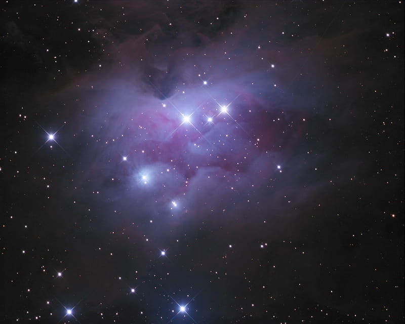 nebula, stars, glare, space, purple, HD wallpaper
