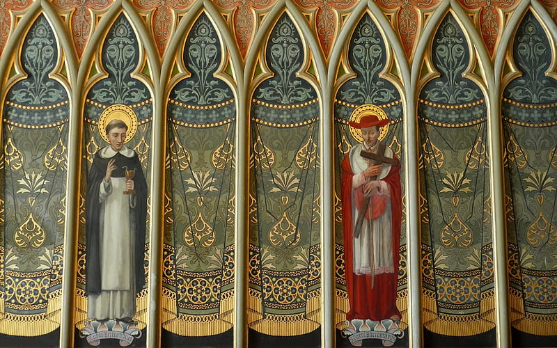 Saints, Spain, church, fresco, HD wallpaper