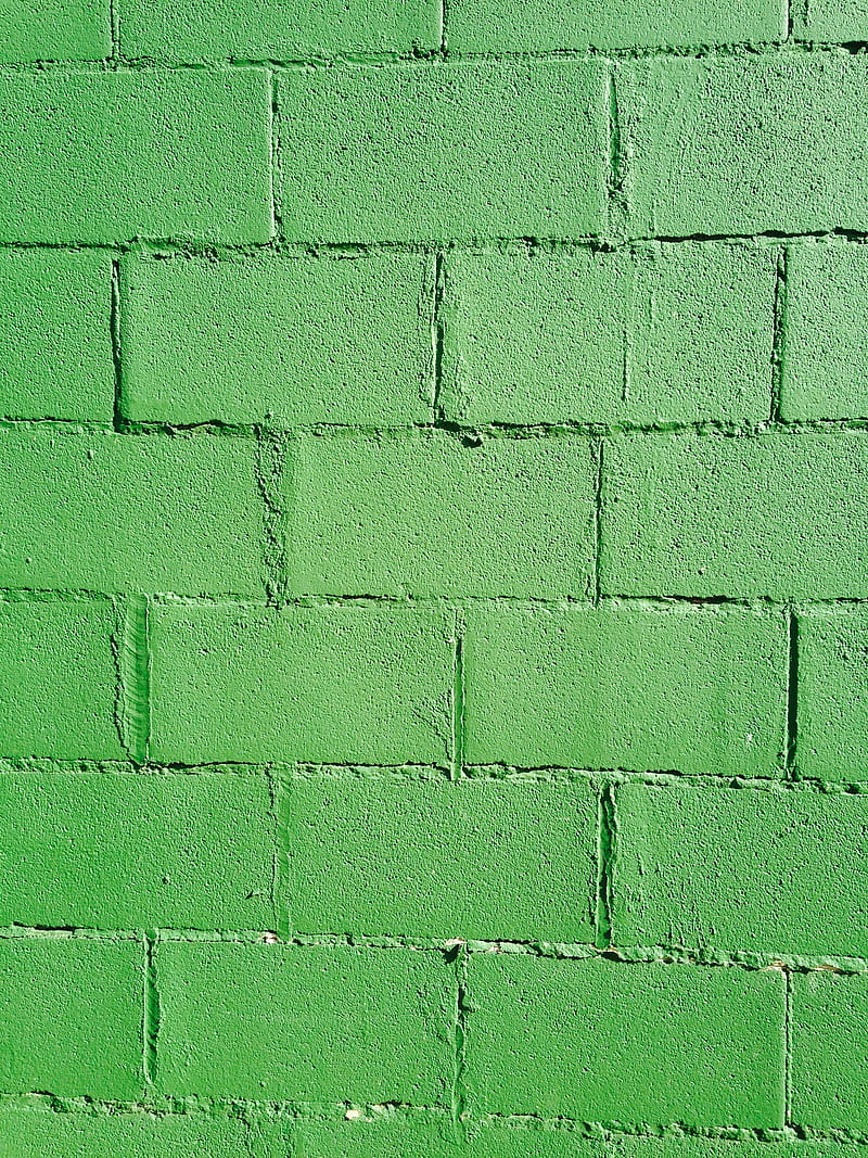 wall, bricks, green, HD phone wallpaper