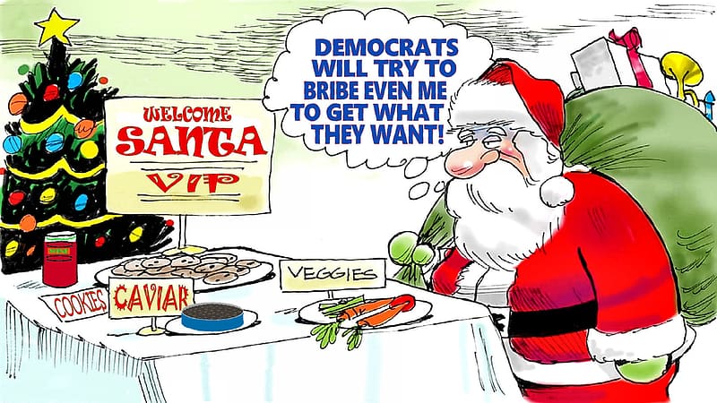 Santa Bribed, sinister, democrats, bribes, santa, HD wallpaper
