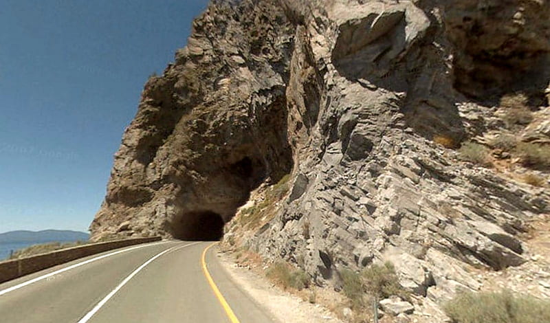 Cave Rock Tunnels, mountain, scenic, tunnel, rock, HD wallpaper