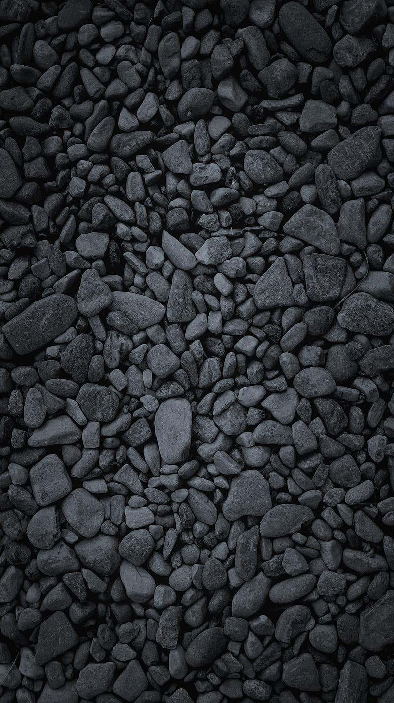Rocky, The, U, clean, dark, gray, gris, ground, minimal, nature, pebbles, rocks, simple, stones, texture, HD phone wallpaper