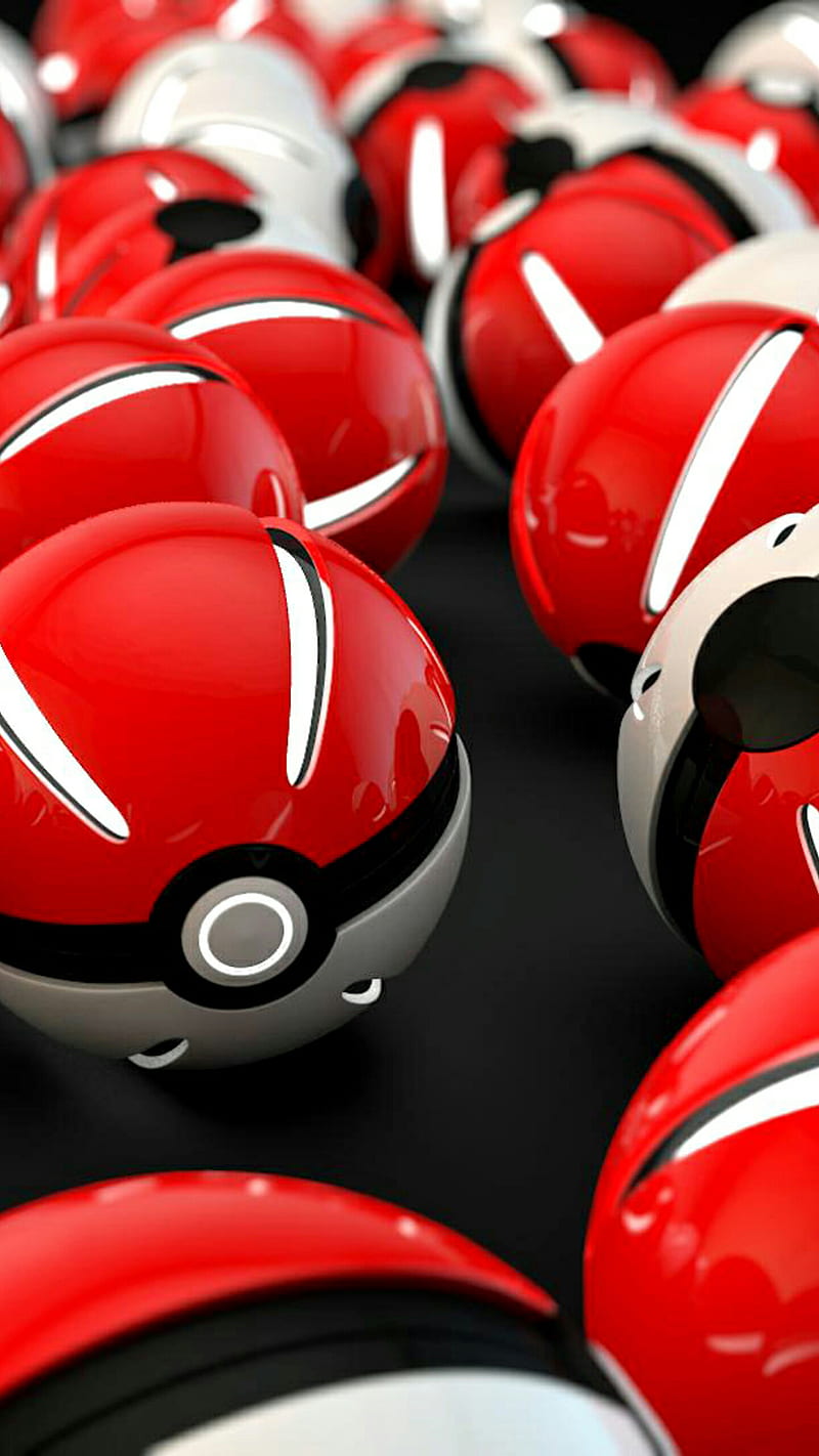 Pokeballs, capture, catch, master, nintendo, pokeball, pokemon, red, HD phone wallpaper
