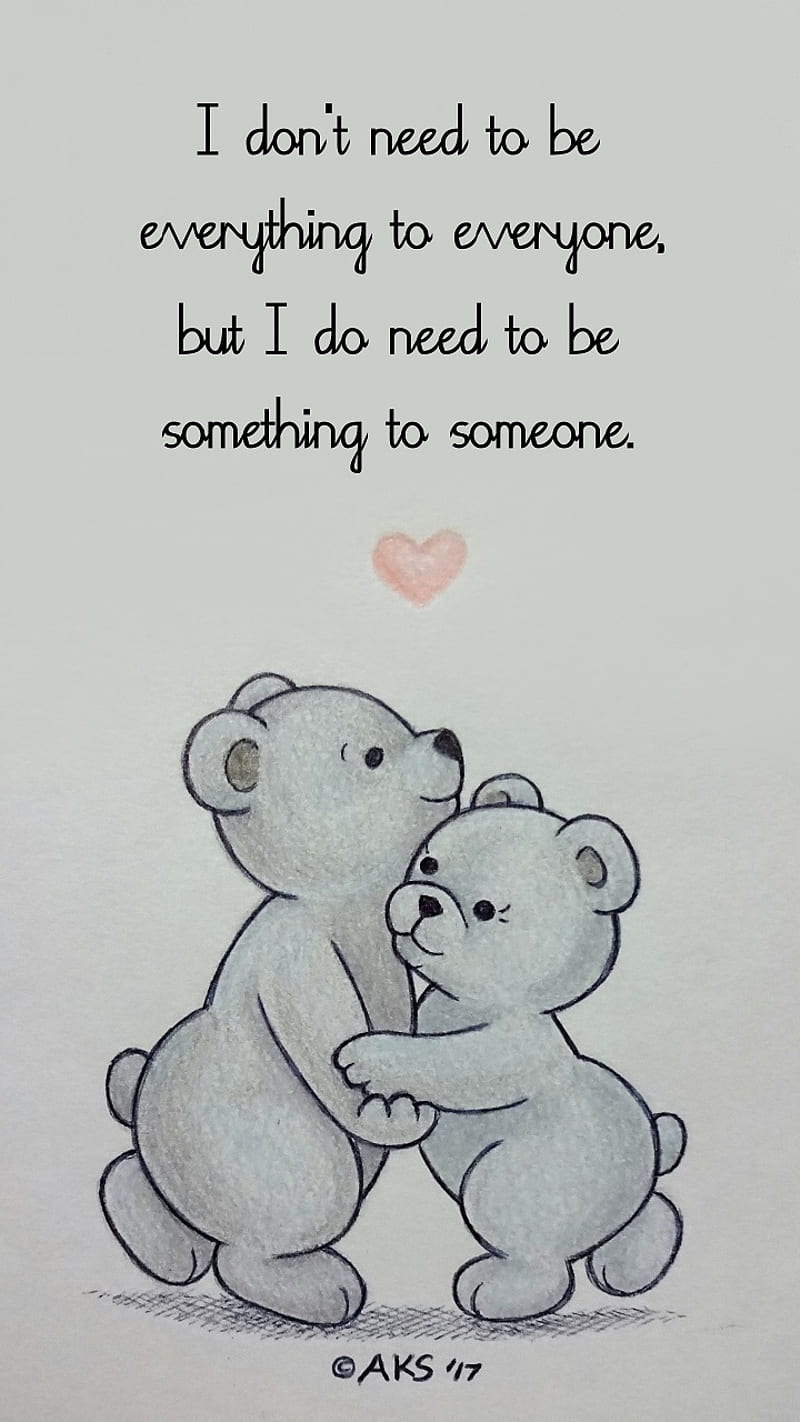 Something to Someone, animals, art, bears, cartoon, couple, cute, drawn,  female, HD phone wallpaper | Peakpx