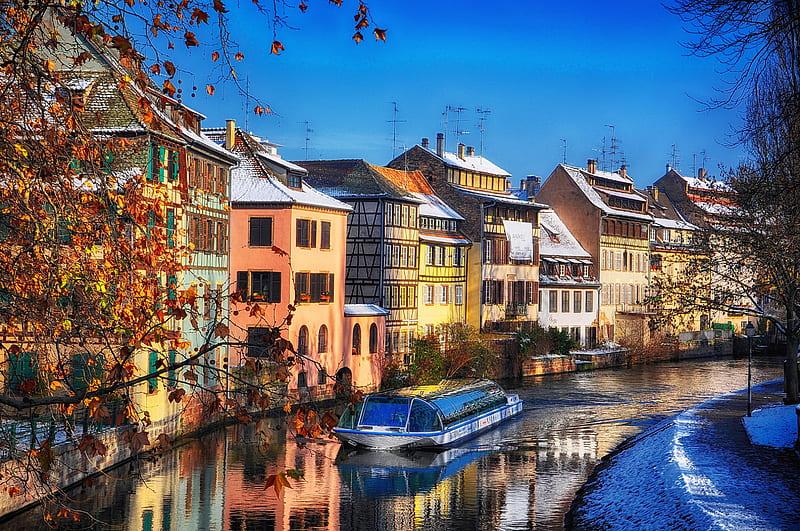 Cities, Strasbourg, City, France, House, River, HD wallpaper